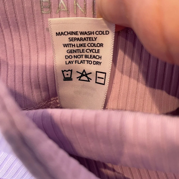 Years of Ours x Bandier Womens Crossover Ribbed Leggings Size Medium Lavender - Picture 6 of 9